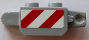 30386pb04 | Hinge Brick 1 x 2 Locking with Red and White Danger Stripes Pattern on Both Sides | LEGOPART