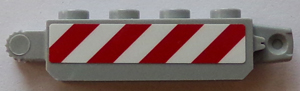 30387pb011 | Hinge Brick 1 x 4 Locking with Red and White Danger Stripes | LEGOPART