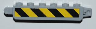 30388pb006 | Hinge Brick 1 x 6 Locking with Black and Yellow Danger Stripes Pattern on Both Sides | LEGOPART