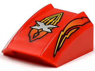 30602pb002 | Slope, Curved 2 x 2 Lip with Island Xtreme Stunts Logo and Flames Pattern | LEGOPART