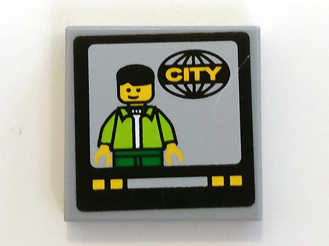 3068pb0187 | Tile 2 x 2 with TV Screen with Man and | LEGOPART