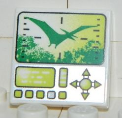 3068pb0428 | Tile 2 x 2 with Pteranodon Dino Hunting Screen, Buttons and Toggle Pattern | LEGOPART