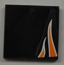 3068pb0447L | Tile 2 x 2 with Orange Flames on Black Background Pattern Model Left Side | LEGOPART