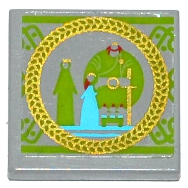 3068pb0862 | Tile 2 x 2 with King, Queen and Princess on Tapestry Pattern | LEGOPART