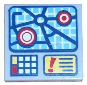 3068pb0973 | Tile 2 x 2 with Street Map Screen, Buttons, Red Exclamation Mark on Yellow Rectangle Pattern | LEGOPART