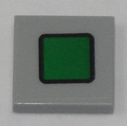 3068pb1165 | Tile 2 x 2 with Green Rounded Square with Black Border on Transparent Background Pattern | LEGOPART