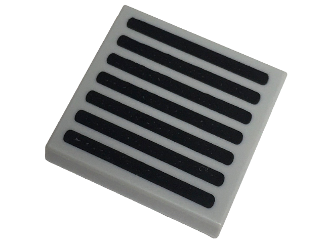 3068pb2254 | Tile 2 x 2 with Black Grille with 7 Lines with Rounded Ends Pattern | LEGOPART