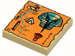 3068px20 | Tile 2 x 2 with Map Orange and Hieroglyphs, 60 Pattern | LEGOPART