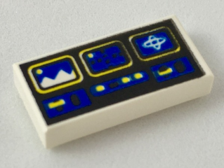 3069p61 | Tile 1 x 2 with Blue and Yellow Controls Pattern | LEGOPART