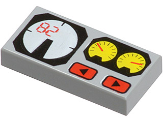 3069px19 | Tile 1 x 2 with Red 82, Yellow and White Gauges Pattern | LEGOPART