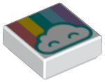 3070pb134 | Tile 1 x 1 with Cloud and Pastel Rainbow Pattern | LEGOPART