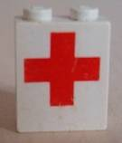 3245bpx9 | Brick 1 x 2 x 2 with Inside Axle Holder with Red Cross Pattern | LEGOPART