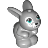 34050pb02 | Bunny / Rabbit, Friends, Sitting with Dark Turquoise Eyes, Black Nose and Mouth, and White Muzzle Pattern | LEGOPART