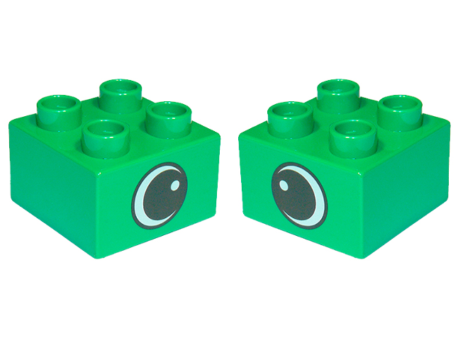 3437pe1 | Duplo, Brick 2 x 2 with Black and White Eye with Spot Pattern on Opposite Sides | LEGOPART