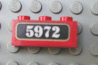 3622pb022 | Brick 1 x 3 with White '5972' on Black Pattern | LEGOPART