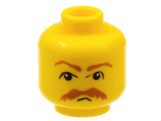 3626bpb0041 | Minifigure, Head Moustache HP Brown Bushy Moustache and Eyebrows Pattern - Blocked Open Stud | LEGOPART