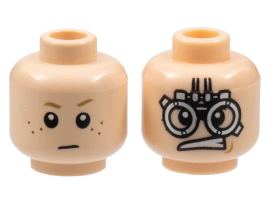 3626bpb0624 | Minifigure, Head Dual Sided Child Freckles, White Pupils / SW Podracer Goggles Pattern - Blocked Open Stud | LEGOPART