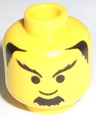 3626bpx54 | Minifigure, Head Male Black Goatee, Eyebrows, and Hair Pattern - Blocked Open Stud | LEGOPART