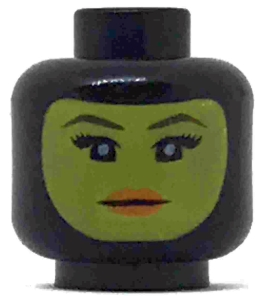 3626cpb2021 | Minifigure, Head Female Balaclava with Yellow Face, Black Eyelashes, Tapered Eyebrows, Neutral Expression Pattern - Hollow Stud | LEGOPART