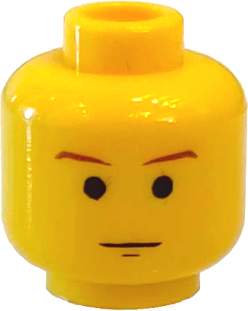 3626ps2 | Minifigure, Head Brown Thin Eyebrows, Black Chin Dimple, Neutral Pattern | LEGOPART