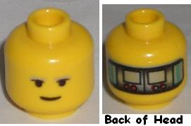 3626psc | Minifigure, Head Alien with SW Gray Eyebrows, Implant on Back Pattern | LEGOPART