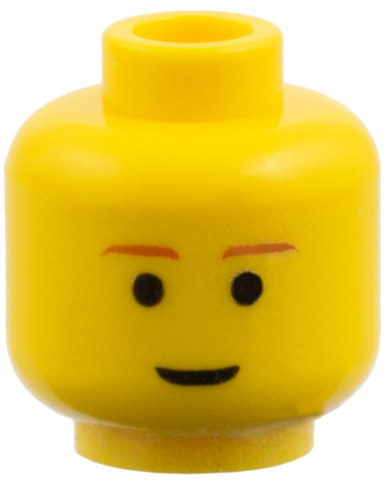 3626px104 | Minifigure, Head Male Brown Eyebrows, Slight Smile Pattern | LEGOPART
