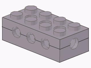 3709c | Technic, Brick 2 x 4 with Holes on All Sides - Solid Studs | LEGOPART