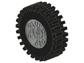 3739c01 | Wheel 24 x 43 Technic with Black Tire 24 x 43 Technic | LEGOPART