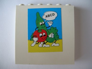 3754pb16 | Brick 1 x 6 x 5 with Tomato, Cucumber and 'ABCD' Pattern (Sticker) - Set 231-1 | LEGOPART