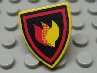 3846pb025 | Minifigure, Shield Triangular  with Fire Logo Pattern | LEGOPART