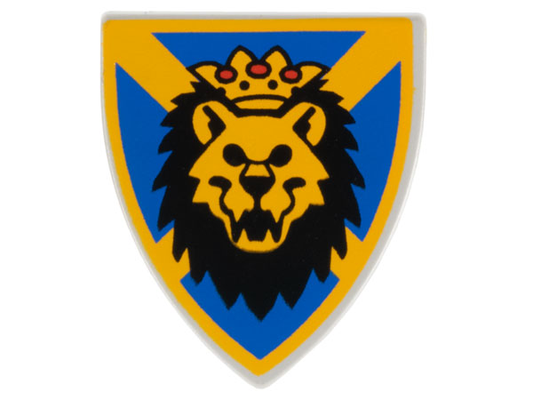3846px5 | Minifigure, Shield Triangular Short with Lion Head, Blue and Yellow Pattern | LEGOPART