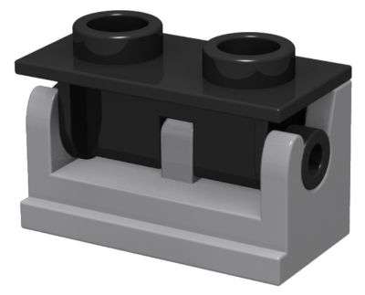 3937c02 | Hinge Brick 1 x 2 with Black Top Plate | LEGOPART