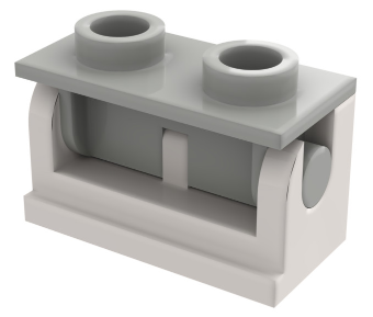 3937c09 | Hinge Brick 1 x 2 with Light Gray Top Plate | LEGOPART