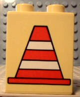 4066pb036 | Duplo, Brick 1 x 2 x 2 with Construction Cone 1 Pattern | LEGOPART