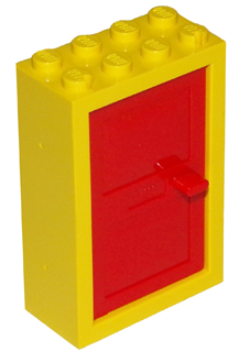 4130c01 | Door, Frame 2 x 4 x 5 with Red Door 1 x 4 x 5 | LEGOPART