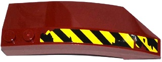 41750pb022 | Wedge 8 x 3 x 2 Open Left with Worn Black and Yellow Danger Stripes Pattern | LEGOPART