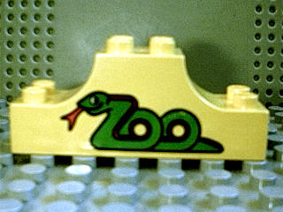 4197pb006 | Duplo, Brick 2 x 6 x 2 Arch Inverted Double with Snake in Shape of 'Zoo' Pattern | LEGOPART