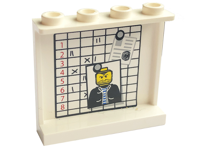 4215bpb19 | Panel 1 x 4 x 3 - Hollow Studs with Police Case Board and Minifigure Photo Pattern on Inside | LEGOPART