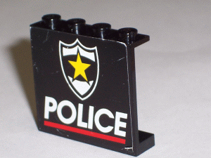 4215pb002 | Panel 1 x 4 x 3 with Police Red Line and Yellow Star Badge Pattern (Sticker) - Set 6348 | LEGOPART