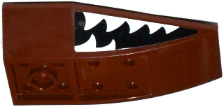 43713pb03 | Wedge 6 x 4 Triple Inverted Curved with Mouth with White Pointed Teeth Pattern on Both Sides | LEGOPART