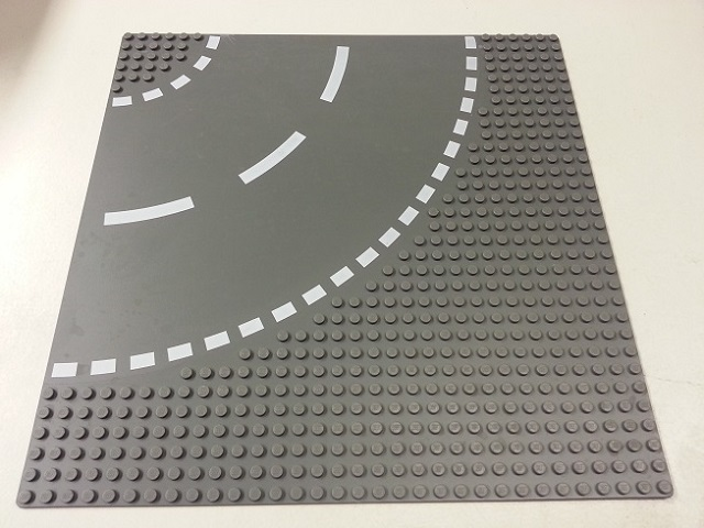 44342px2 | Baseplate, Road 32 x 32 6-Stud Curve with White Dashed Lines Pattern | LEGOPART