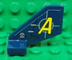 44661pb015 | Tail Shuttle, Small with Yellow 'A' and Silver Lines Pattern on Both Sides (Stickers) - Set 8635 | LEGOPART