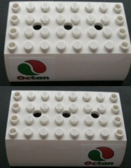 45411pb08 | Slope, Curved 6 x 8 x 2 Double with Octan Logo Pattern on Both Sides | LEGOPART