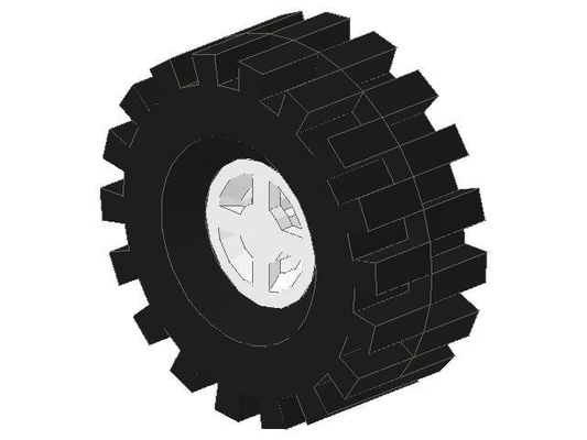 4624c03 | Wheel 8mm D. x 6mm with Black Tire 21mm D. x 9mm Offset Tread Medium | LEGOPART