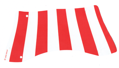 48145 | Cloth Sail 31 x 14 Bottom Recurved with Red Stripes Pattern | LEGOPART