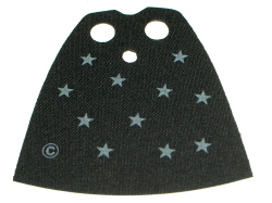 522px1 | Minifigure Cape Cloth, Standard - Starched Fabric - 4.0cm Height with Light Gray Stars and Copyright Symbol | LEGOPART