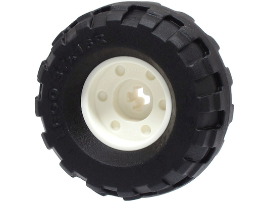 55982c04 | Wheel 18mm D. x 14mm with Axle Hole, Fake Bolts and Shallow Spokes with Black Tire 37 x 18R | LEGOPART
