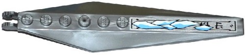 57906pb011L | Hinge Plate 3 x 12 with Angled Side Extensions and Tapered Ends with Ice and Asian Characters Pattern Model Left Side | LEGOPART