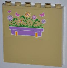 59349pb052R | Panel 1 x 6 x 5 with Flower Box and Butterflies Pattern Right (Sticker) - Set 3189 | LEGOPART