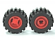 6014bc05 | Wheel 11mm D. x 12mm, Hole Notched for Wheels Holder Pin with Black Tire 21mm D. x 12mm - Offset Tread Small Wide, Band Around Center of Tread | LEGOPART